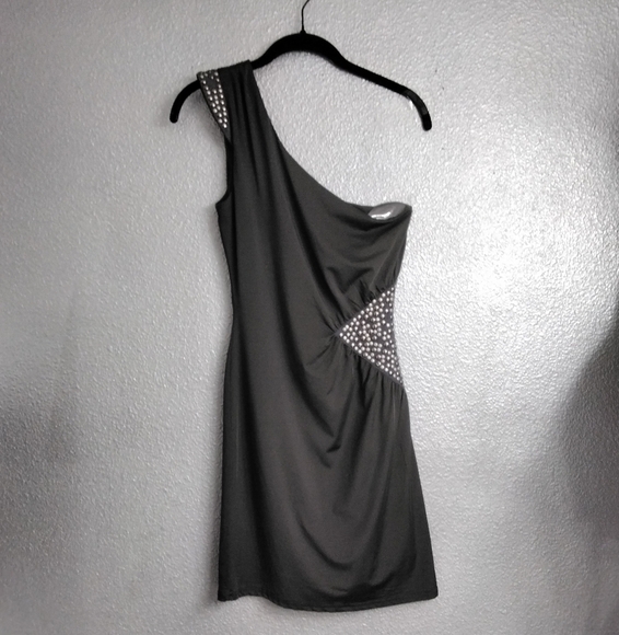 Women's Dark Grey One Shoulder Dress - Picture 1 of 3